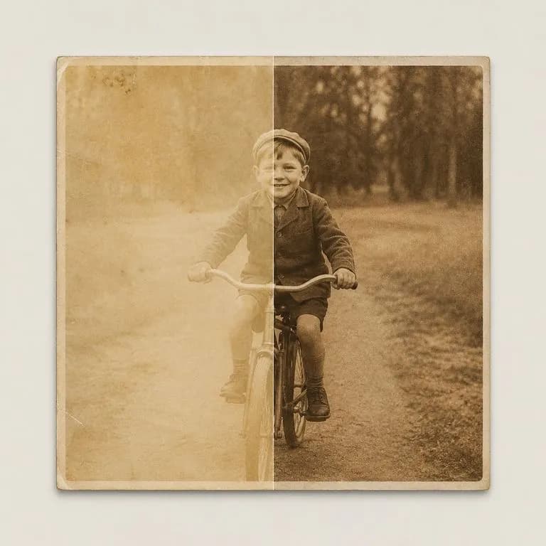 A washed-out sepia print with its depth and detail brought back
