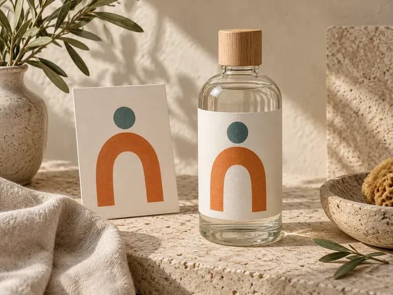 Bottle Label Presentations: existing branding shown on a described bottle