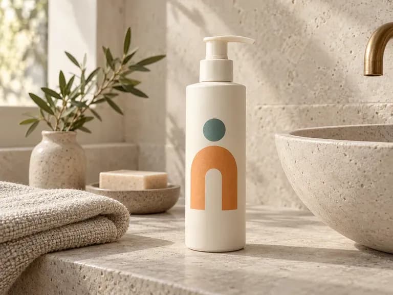 Shampoo Bottle Previews: a label shown on a pump or capped bottle reference