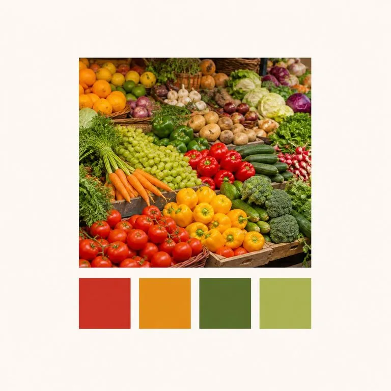 A busy photograph reduced to just four dominant swatches