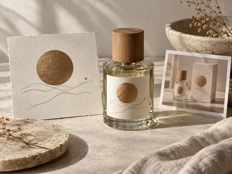 Packaging Portfolio Images: bottle and label design presented as one project