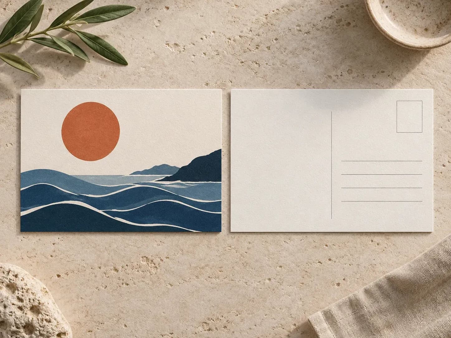 The front and back of the same postcard shown side by side