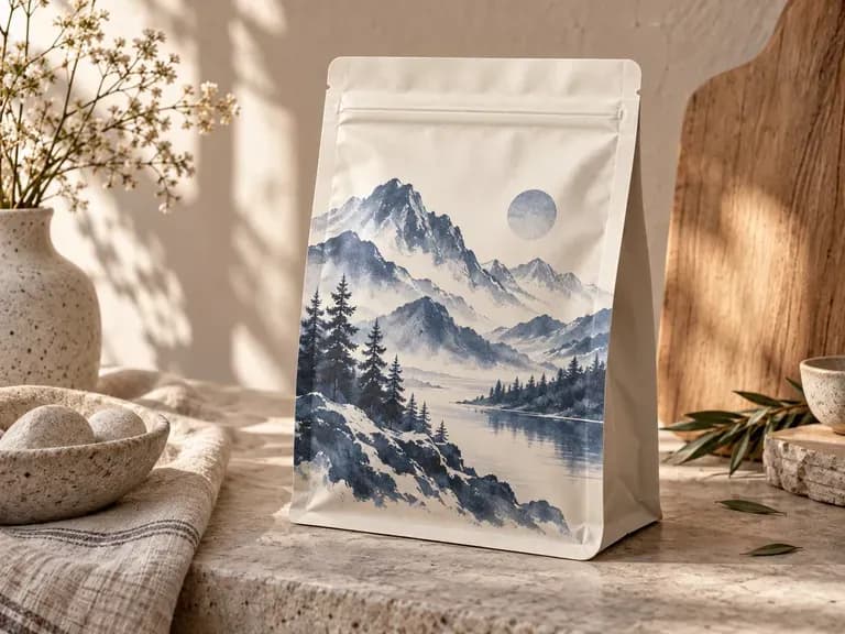 Stand-Up Product Pouches: front artwork reviewed on an upright pack