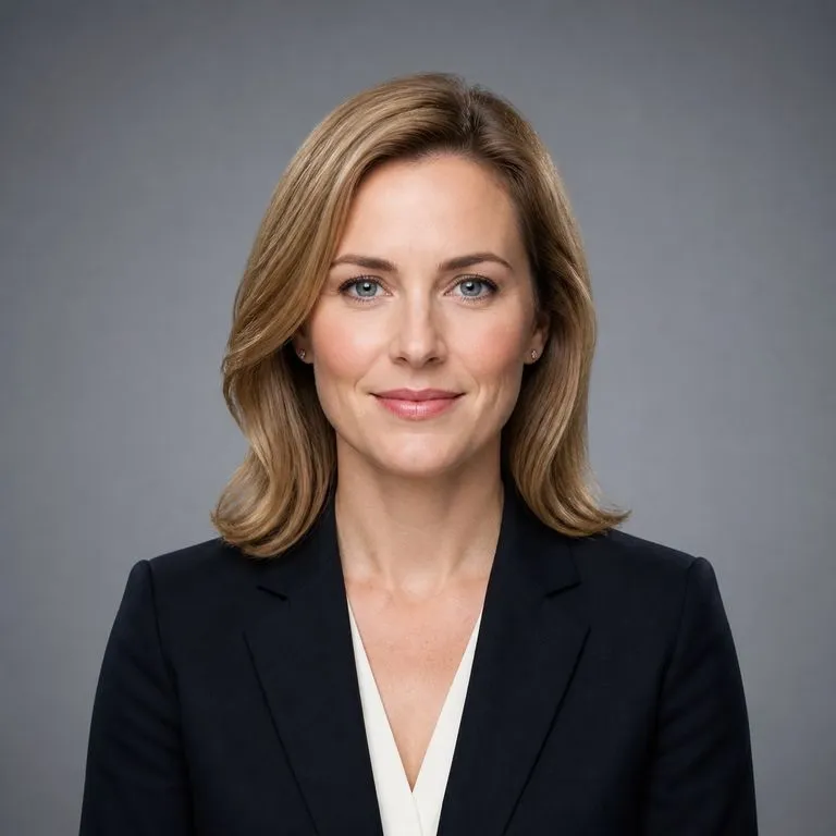 A formal headshot on a neutral backdrop with even lighting