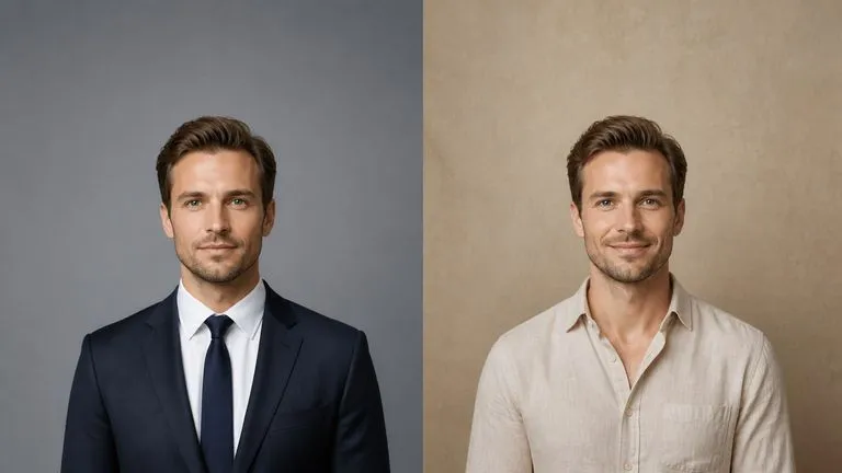 One person styled for two different industries