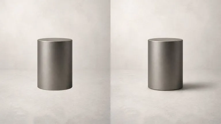 An object with no shadow given a contact shadow that agrees with the scene