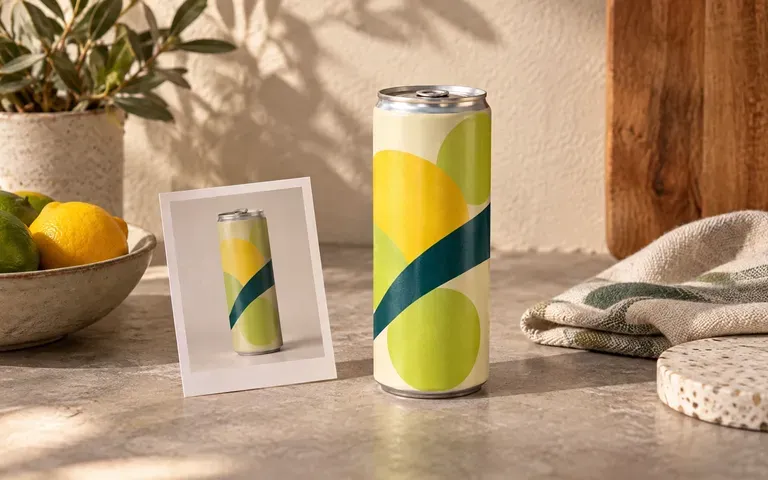 A soda design applied to the supplied can shape
