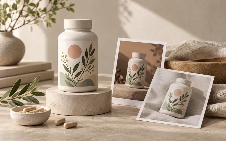 A supplement packaging image prepared for an e-commerce creative review
