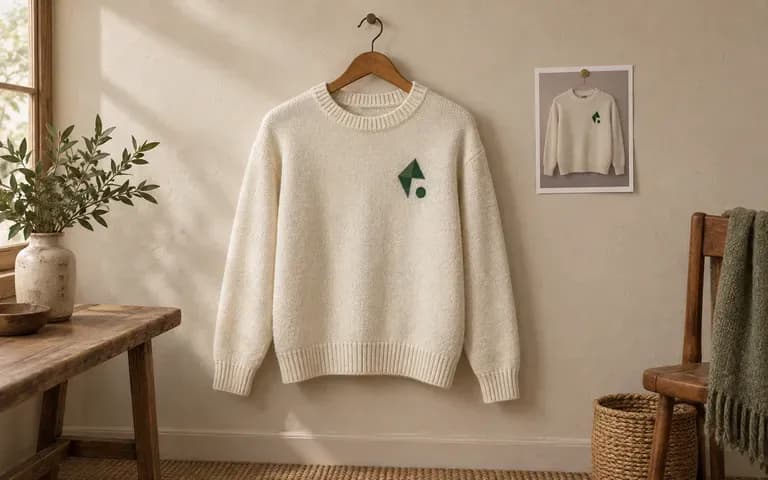 A crewneck sweater concept based on a supplied garment reference
