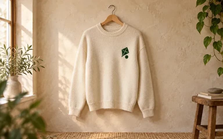 A jumper design shown on a hanger
