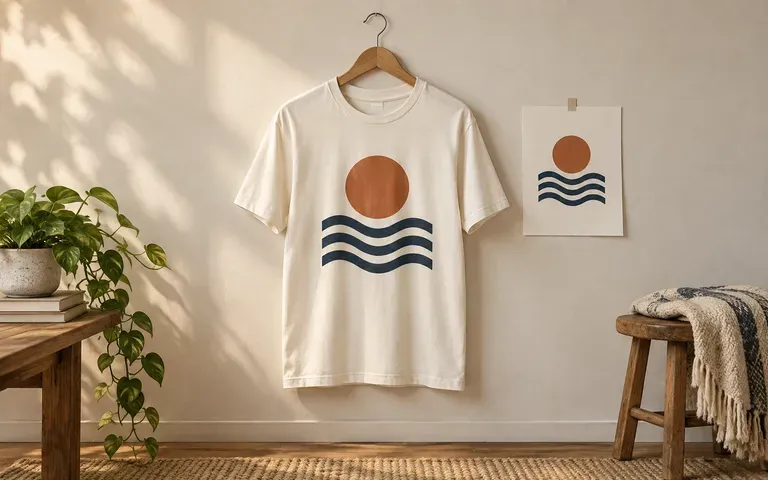 An existing illustration applied to a T-shirt reference