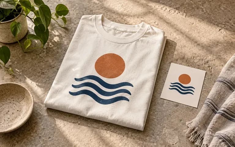 A T-shirt preview with the requested chest graphic position