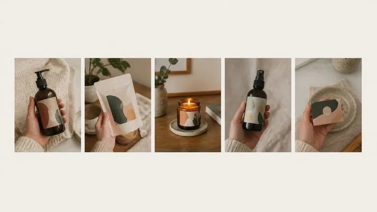 A row of candid product photos that sit in one consistent social register