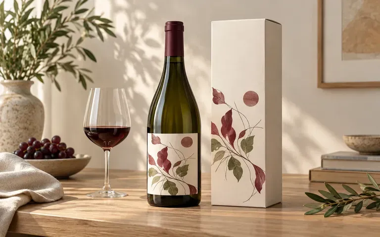 A winery's existing label shown on the intended bottle